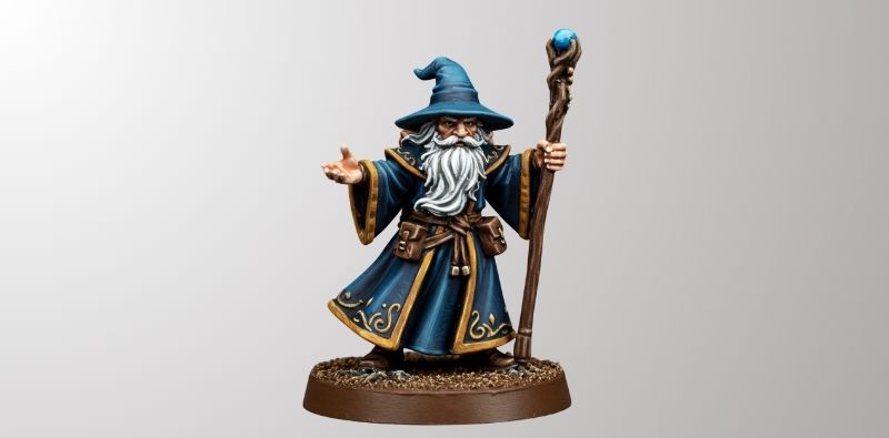 mago a escala warhammer